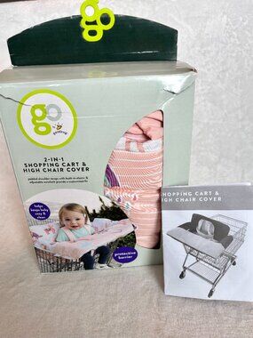 Goldbug Pink Dino Llama Shopping Cart High Chair Cover Baby Seat Cover
